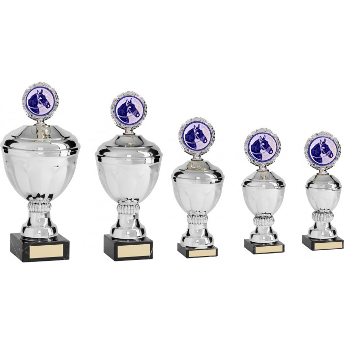 HORSE RIDING METAL TROPHY WITH CHOICE OF SPORTS CENTRE  - AVAILABLE IN 5 SIZES